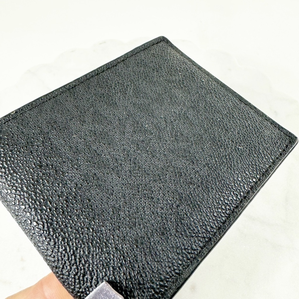 #10 🪩 374. Michael Kors Black/Gray Leather Bifold Wallet Mens Slim MK Monogram - Picture 2 of 10
